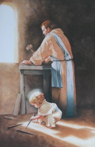 Jesus working with St. Joseph